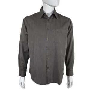 Perry Ellis Men’s Striped Long Sleeve Pocket Front Dress Shirt